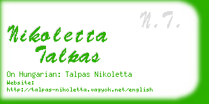 nikoletta talpas business card